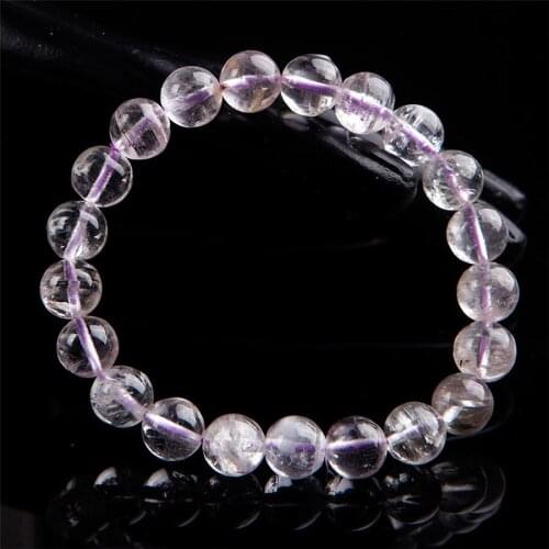 9mm Genuine Natural Kunzite Gems Quartz Crystal Round Bead Bracelets For Women Lady