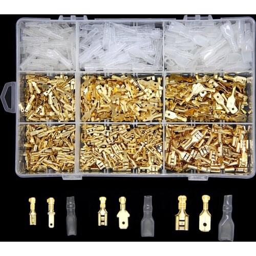 900Pcs Insulated Electrical Wire Crimp Terminals 2.8/4.8/6.3mm Spade Connectors Assortment Kit