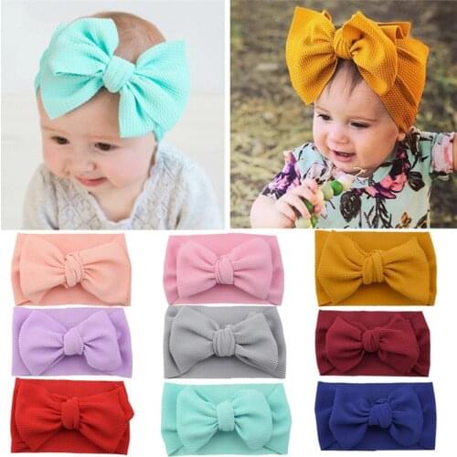 Baby Accessories Boys Baby Girl Solid Bow Hairband Kids Headband Toddler Stretch Turban Girls Knot Head Wrap Kids Props Gifts