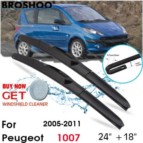 Car Wiper Blade Front Window Windscreen Windshield Wipers Blades J hook Auto Accessories For Peugeot 1007 24"+18" 2005-2011
