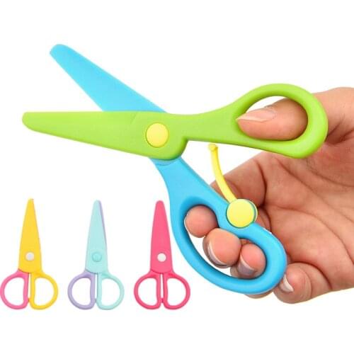 Mini Safety Plastic Scissors Round Head Craft Scissors for Kindergarten School Children Kids CraftPaper Cutting Tool Stationery