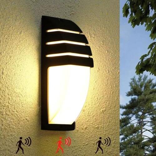 Outdoor led waterproof wall lamp Radar motion sensor courty garden porch light 15W High brightness AC85--265V