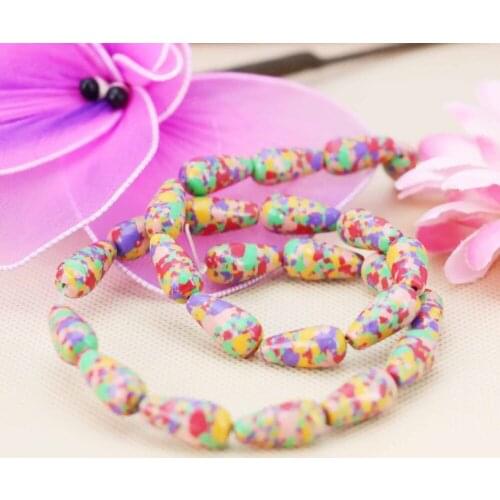 8*16mm Accessories Stripe Turkey Stone loose beads Bracelets Necklace Fashion Jewelry making design wholesale 15inch Girls Gifts
