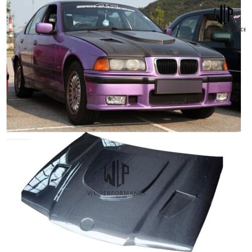 E36 High Quality Carbon Fiber Front Engine Hood Bonnets Engine Hole Covers Car Styling For BMW 3 Series E36 Car Body kit
