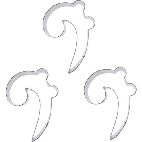 Bass shape 3 piece cookie cutting molds, baking tools, cake decorating soft candy tools