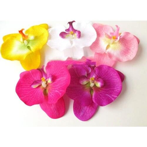 Artificial flowers head Lan Lan large butterfly simulation artificial flowers silk flower color butterfly orchid corsage 10CM DI