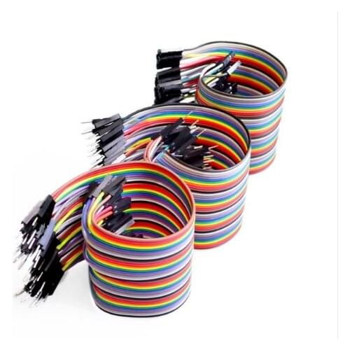 40pcs 20cm 2.54mm 1p-1p Pin Female to Female Male to Female Male to Male Color Breadboard Cable Jump Wire Jumper
