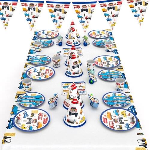 Construction Car Party Event Venue Layout Atmosphere Kids' Birthday Theme Han Party Thanksgiving Day Decoration Supplies