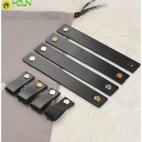 3.75'' 5'' 6.3'' Leather Dresser Handle Drawer Knob Pulls Door Handles Black Gold Silver Gun Cabinet Knob Pulls Kitchen Hardware
