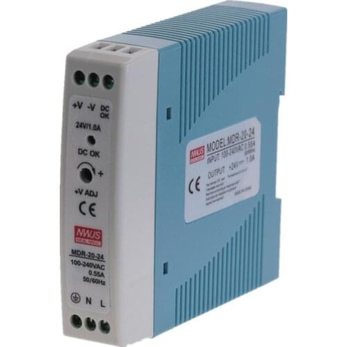 MDR-20 20W Single Output 5V 12V 15V 24V Din Rail Switching Power Supply AC/DC