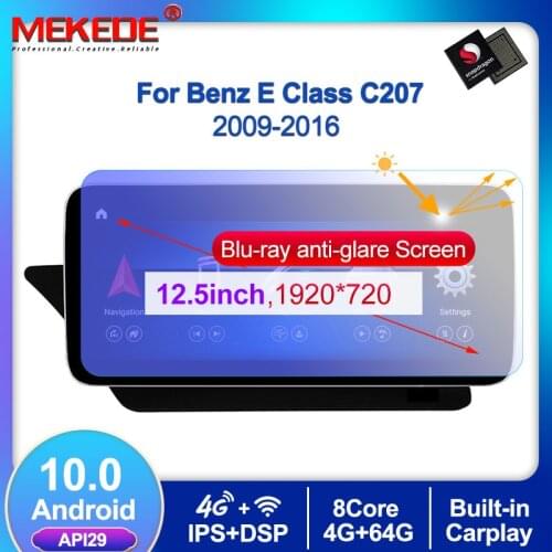 MEKEDE 12.5'' 1920*720 Android 10 Car Multimedia radio player For Benz E Class Coupe C207 w207 A207 2009-2016 4G lte BT WIFI IPS