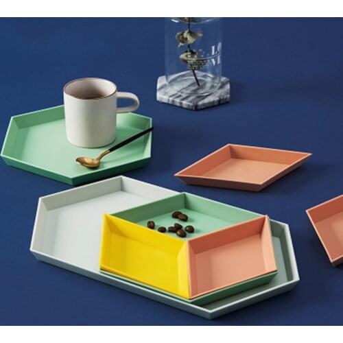DIY multifunctional geometric tray Nordic fruit storage tray kitchen supplies creative dessert tray jewelry tray