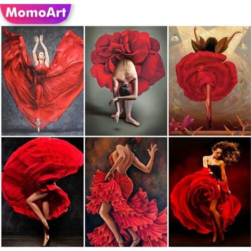 MomoArt Diamond Embroidery Woman Full Drill Square Diamond Painting Portrait Cross Stitch Mosaic Flower Rhinestones Wall Decor
