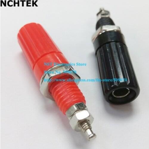 NCHTEK Binding Post Speaker Cable Amplfier 4mm Banana Jack Plug Connector Red+Black/Free Shipping/20PAIRS(40PCS)