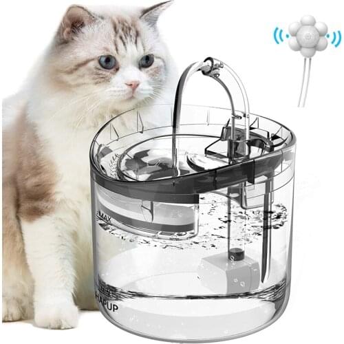 2L Automatic Cat Water Fountain With Faucet Dog Transparent Water Dispenser Drinkers For Cats Pet Drinking Bowl Filter Feeder