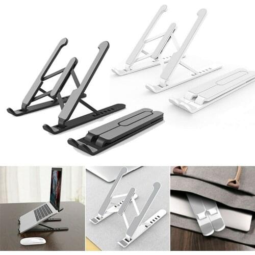 Adjustable Tablet Laptop Stand Black/White Anti-Slip Mounts Holder Desk Riser Suitable for 10 to 16.5 inches Size Notebook