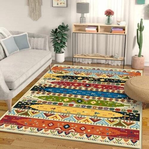 Retro Bohemian Ethnic Style Carpet Colour Geometry 3D Printing Carpets For Living Room Area Floor Home Bedroom Kitchen Rugs Mats