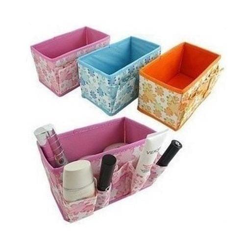 Pink Various Grid Design Simple Fashion Jewelry cosmetics Convenient Folding Storage Box Bag for Bra Underwear Necktie +B A2-14