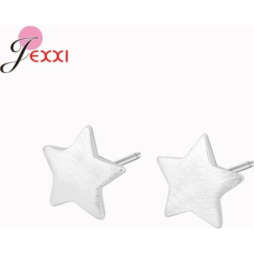 Pure 925 Sterling Silver Women Jewelry Fashion Cute Chic Stud Earrings For School Girls Kids Lady Gift Pendientes Oorbellen