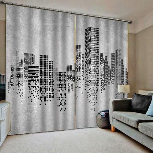 Modern Home Decoration Blackout 3D Curtain High quality custom 3d curtain fabric simple building curtains