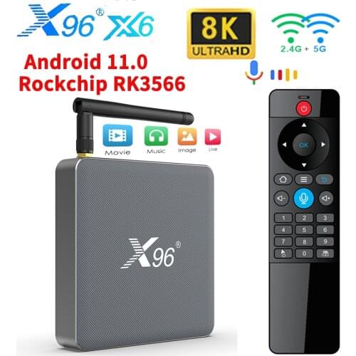 X96 X6 Smart TV Box Android 11 8GB 128GB RK3566 MIMO 2.4G 5G Wifi 4GB 64GB 1000M 8K Set Top Boxes 4K Media Player Google TVBOX