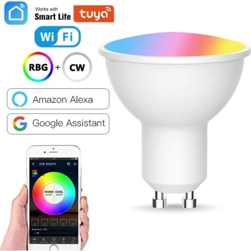 Smart LED Light Bulb 4W GU10 RGB+CW Spotlight Lamp Voice Control Tuya Smart Life App Work With Alexa Google Home