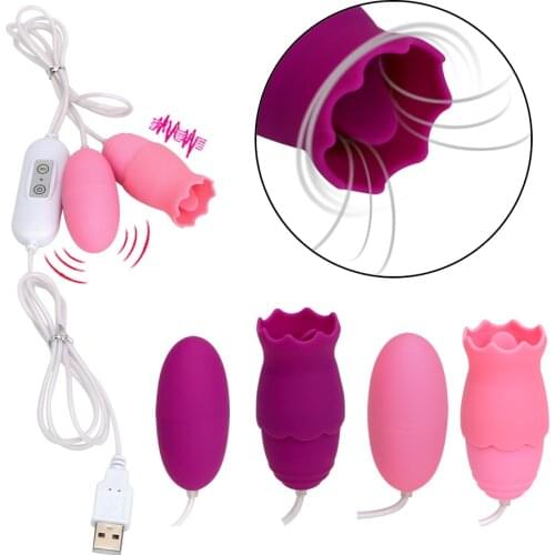 Ruswi Tongue Vibrators 11 Modes USB Power Vibrating Egg G-spot Massage Licking Clitoris Stimulator Sex Toys for Women