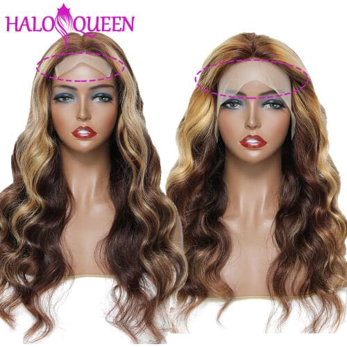 Highlighted Lace Frontal Wig Blonde Wig Human Hair Peruvian Body Wave Lace Front Wig 13x4 Highlight Wig Body Wave Closure Wig