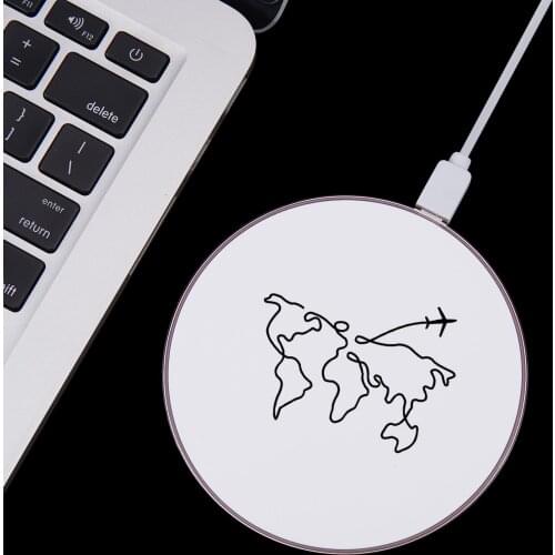 Funny World MAP 10W Qi Wireless Charger For iPhone 11 Pro 7 XS MAX X XR Induction Fast Charging Pad For Samsung S20 Xiaomi mi 9
