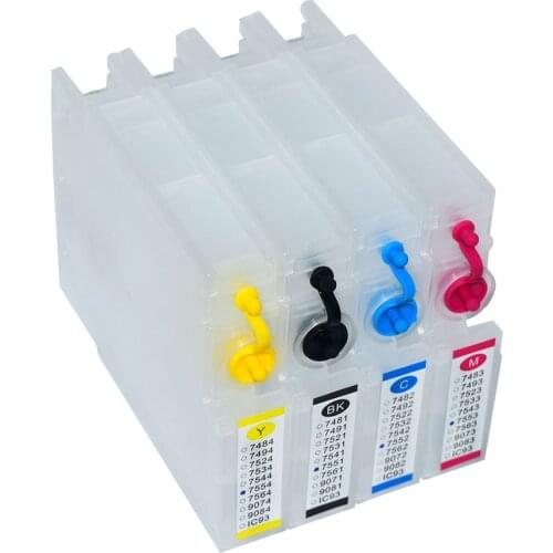 T752 T7521-T7524 Refillable Ink Cartridge For Epson WorkForce WF-8091 WF-8591 WF-6091 WF-6591 Printer With Chip