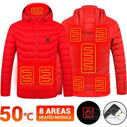 8 Area Electric Heated Jacket Keep Warm Women Moto Biker Motorcycle Jacket Thermal Clothes USB Heated Vest Coat Autumn Winter