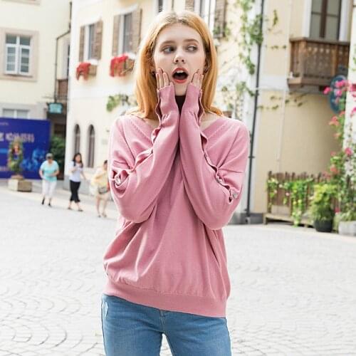 Pullover Sale 2019 Autumn New Product Suit-dress Sleeve Easy Outside The Knitting Unlined Garment Hollow Out Long Head Sweater