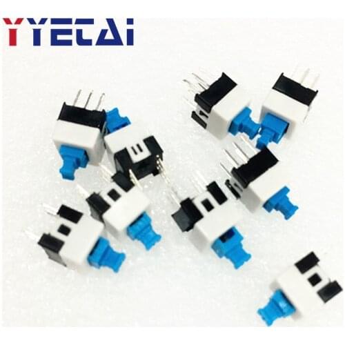 Self-locking switch 7*7 double row button switch 6 feet blue and white switch Free shipping