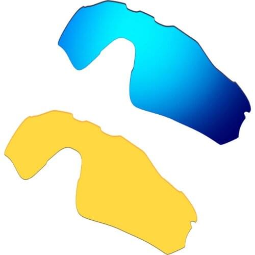 2 Pairs For Radar EV Path Polarized Replacement Lenses 100% UVA & UVB Protection Blue/Transparent Yellow