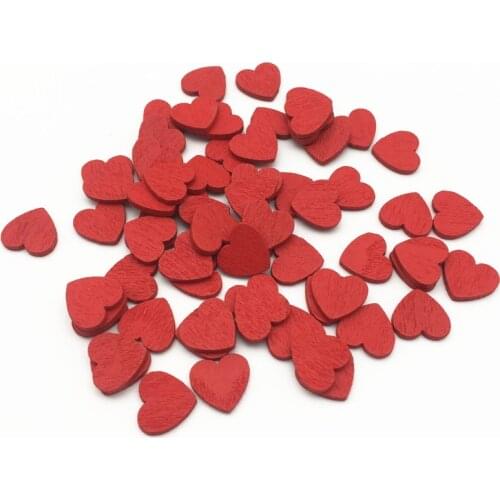 200pcs 11x12mm Natural Pink Red White Silver Wooden Hearts Shapes For Vintage Wedding Tables Decorations Scatters Confetti