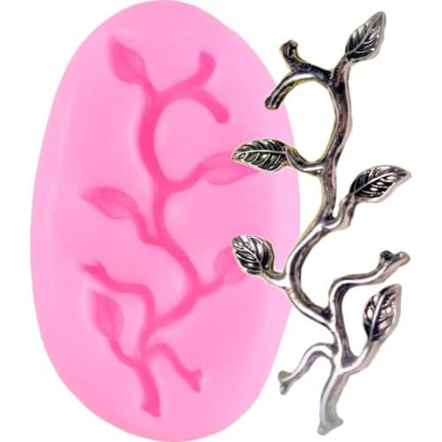 3D Tree Branch Silicone Molds Cake Border Fondant Mold Cake Decorating Tools Candy Polymer Clay Chocolate Gumpaste Moulds