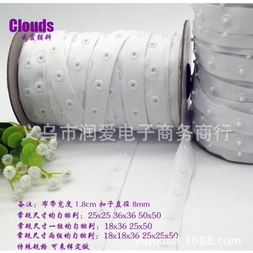 50yards/lot 1.8cm Adhesive Fastener Tape DIY Apparel Sewing Fabric Strap Roll Bandwidth Dot Sticker Sewing Accessories