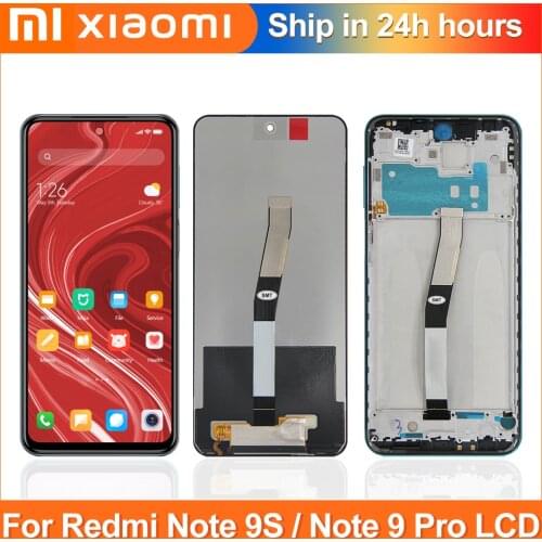 6.67" Original Display For Xiaomi Redmi Note 9S LCD Display Touch Screen Digitizer With Frame For Redmi Note 9 Pro Max/9Pro