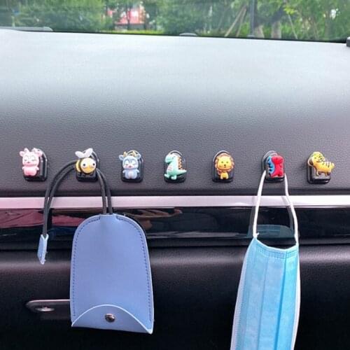 4 Stack/Batch Car Hook Organizer Storage Hanger For Usb Cable Headphone Key Storage Car Accessory Car Self-adhesive Hook Hanger