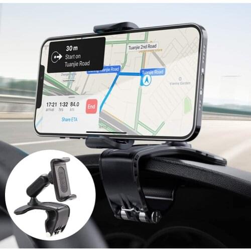 Car Phone Mount Rotation GPS Navigation Dashboard Auto Mobile Holder Clip Mount Stand Bracket fit for 4 to 7 inch Smartphones