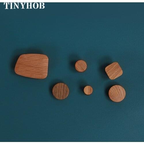 Natural Walnut Knobs and Pulls Wood Drawer Pull Cabinet Door Knob Bedroom Furniture Hardware Knobs for Dresser Cupboard Handles