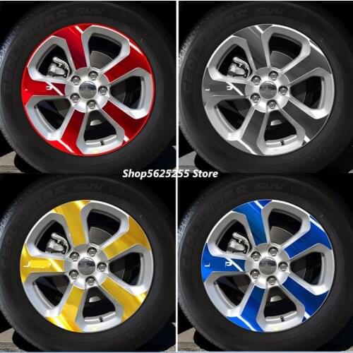 For Jeep Compass Accessories 2017 2018 2019 2020 Wheel Stickers Carbon Fiber Stickers Variable Color 17inch Car Decoration