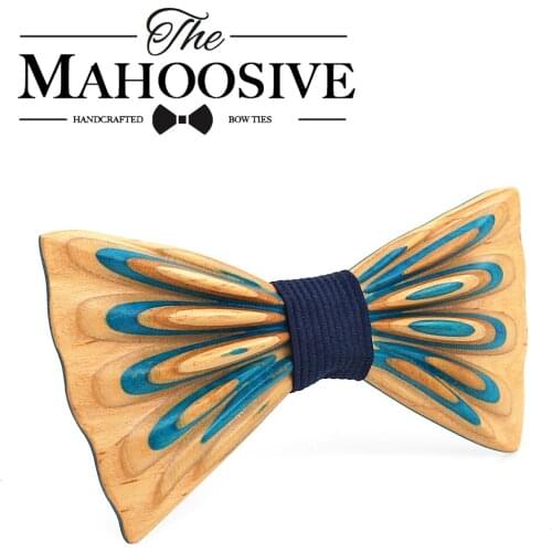 Classic formal 3D Brand design Wooden Bow Ties for Mens Wedding Suits Wooden Bow Tie Butterfly Shape Bowknots