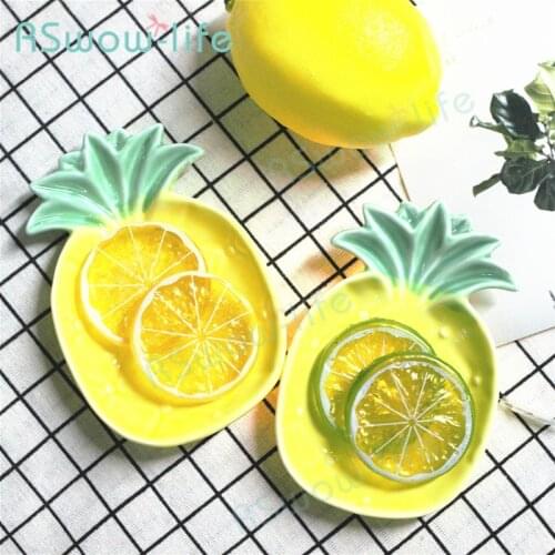 Creative Lovely Mini Pineapple Home Trinket Dish Ceramic Dish Soy Sauce Dishs Household Items Creative Practical Small Gifts