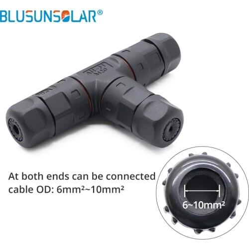 L20 50 pec lot IP67 T-shaped waterproof connectors 2pin 3Pin wire connectors 250V 20A IP67 cable diameter 10mmsq