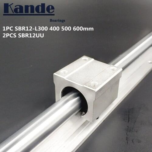 Linear rail 12mm SBR12 - 300 400 500 550mm 1 pc linear guide SBR12 + 2 pcs SBR12UU blocks for CNC
