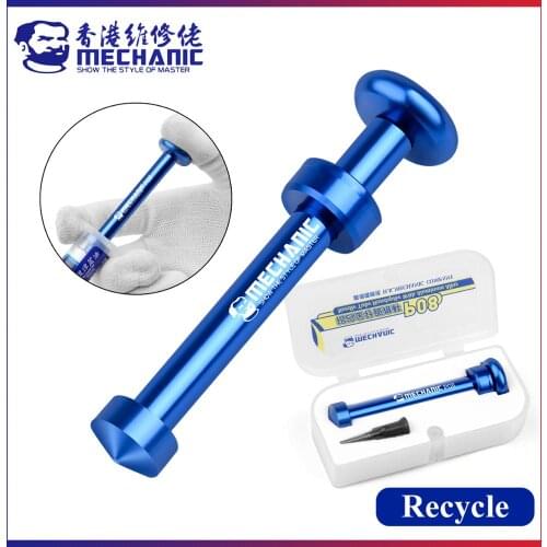 MECHANIC Aluminum Alloy Tube Piston Solder Paste Flux Booster Manual Syringe Plunger Dispenser Propulsion Tool For Phone Repair