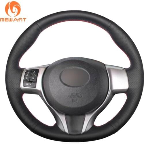 MEWANT Black Artificial Leather Car Steering Wheel Cover for Toyota Yaris Verso S Vitz Ractis Subaru Trezia 2011 2012 2013 -2015