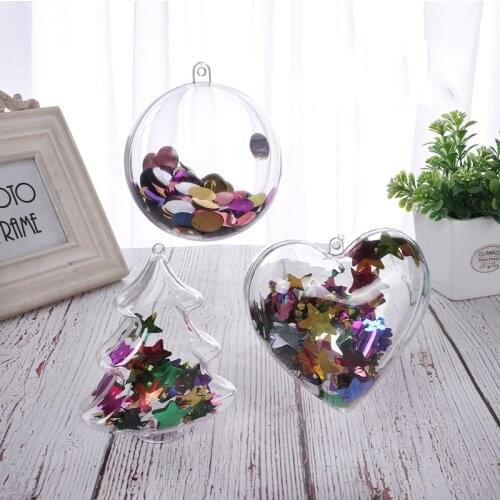 Multi-shape New PS Clear Christmas ball decorations Xmas Tree ornaments Transparent hanging ball wedding party decoration