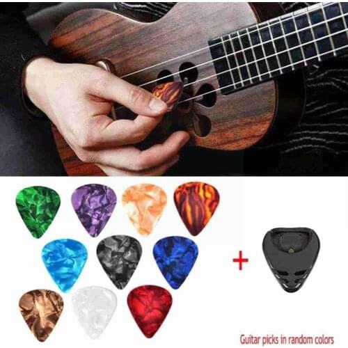 10pcs Guitar Pick Set Black Pick Box + Picks Suitable For Acoustic Bass Guitar Random Guitar Ukulele Color Electric C8E8